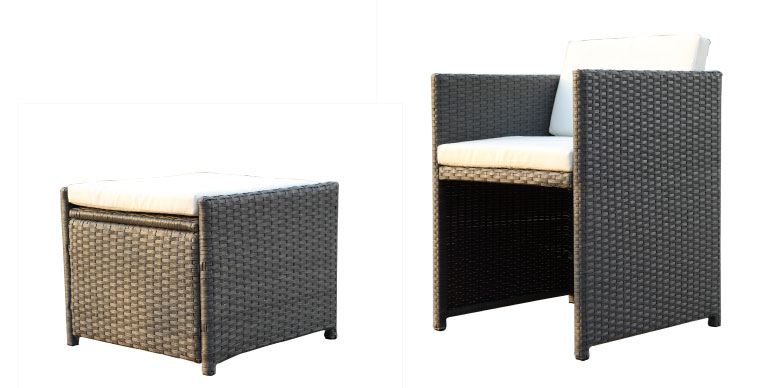 Salon de jardin Encastrable Fauteuils Poufs Salon de jardin Encastrable Fauteuils Poufs