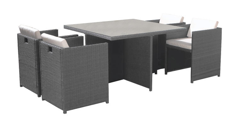 Salon lynco noir encastrable 4 places resine Salon lynco noir encastrable 4 places resine