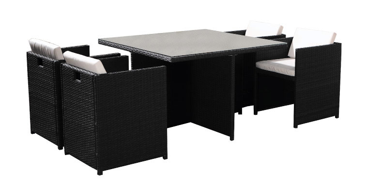 Salon lynco encastrable 4 places résine tressée Salon lynco encastrable 4 places résine tressée