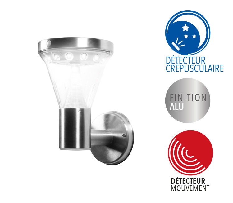 Lampe d'extérieur en aluminium avec détecteur de mouvement avec