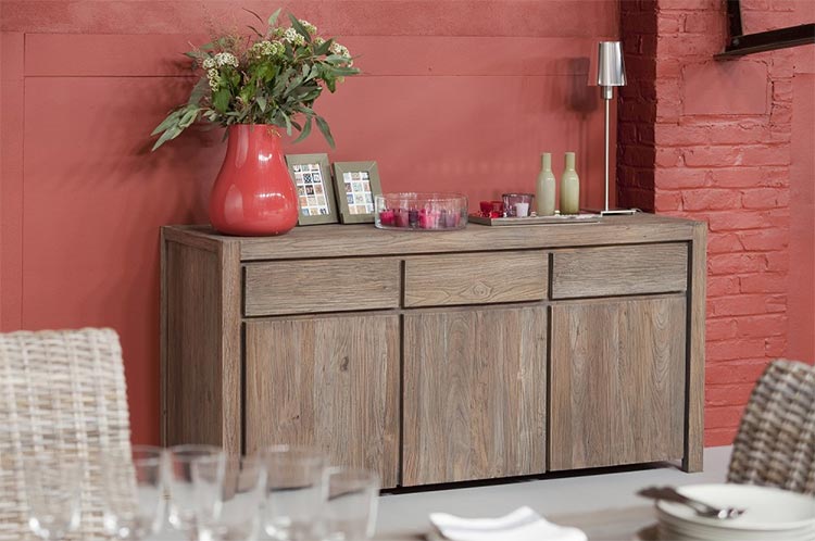 Buffet Drift 3 portes en teck recyclé Buffet Drift 3 portes en teck recyclé