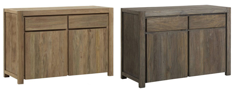 Coloris buffet Teck recyclé Drit 2 portes 2 tiroirs Coloris buffet Teck recyclé Drit 2 portes 2 tiroirs