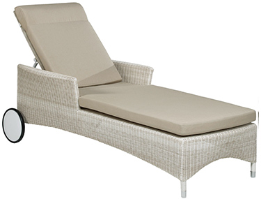 Coloris crème (coussins beige) chaise longue Atoll