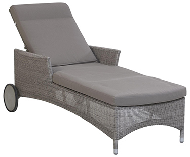 Coloris galet (coussins gris) chaise longue Atoll