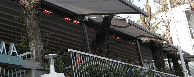 Chauffages à rayonnement infrarouge UFO Aqua pour les terrasses couvertes