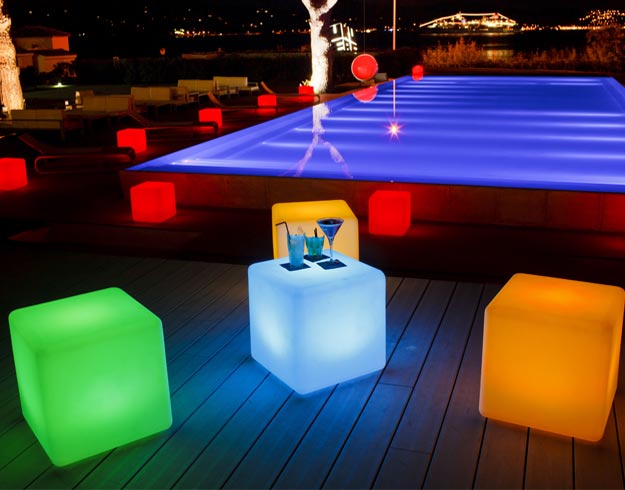 Salon de Jardin Lumineux LED Sans Fil 2 places - Mobilier Lumineux