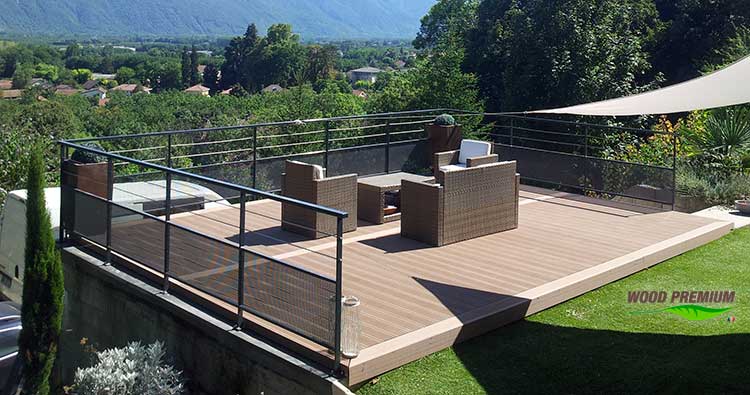 Plage piscine en bois composite WOOD PREMIUM