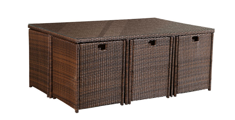Table avec 6 fauteuils encastrables Table avec 6 fauteuils encastrables